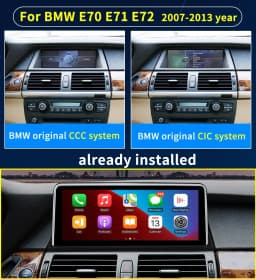 12.3" Carplay Android 13.0 8G+256G 8Core GPS Car radio Player Multimedia Stereo Wifi For BMW X5 E70 X6 E71 E72 CCC CIC 2007-2013