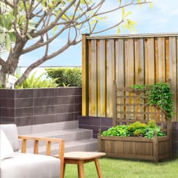 Garden Planters with Trellis for Climbing Vines Indoor Outdoor Brown
