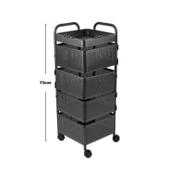 Voltsify 4-Tier Kitchen Storage Rack with Wheels, 26cm W x 26cm D x 73cm H