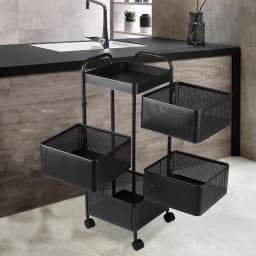 Voltsify 4-Tier Kitchen Storage Rack with Wheels, 26cm W x 26cm D x 73cm H