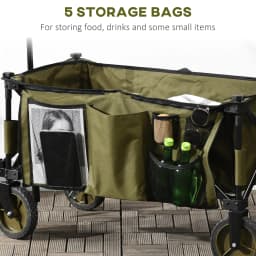 Folding Garden Trolley Collapsible Camping Trolley Steel with Folding Board