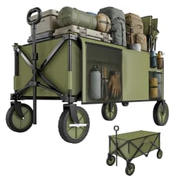 Folding Garden Trolley Collapsible Camping Trolley Steel with Folding Board