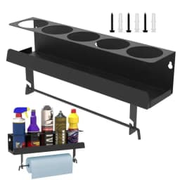 Spray Can/Paper Towel Holder Paint Bottle Storage Rack Steel Wall Mount Shelf Tool Organizer For Garage Craft Workspaces