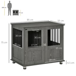 PawHut Dog Crate Kennel Cage for Small Medium Dog, Indoor End Table