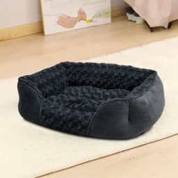 Livingandhome Soft Grey Pet Sleeping Bed for Small Medium Large Removable Dogs Puppy Bed Pet Supplies