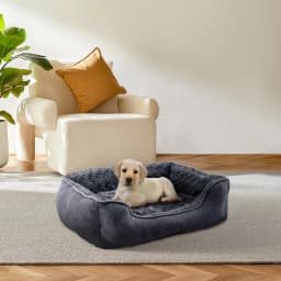 Livingandhome Soft Grey Pet Sleeping Bed for Small Medium Large Removable Dogs Puppy Bed Pet Supplies