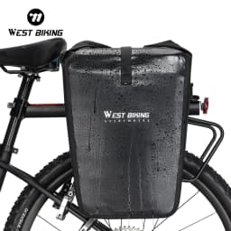 WEST BIKING Waterproof Bicycle Rear Bag 25L Large Capacity Luggage Rack Side Bag Expandable Cycling Travel Bag Men Shoulder Bag