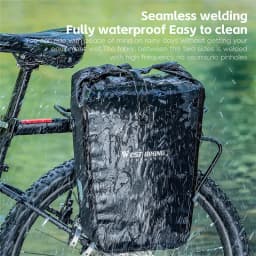 WEST BIKING Waterproof Bicycle Rear Bag 25L Large Capacity Luggage Rack Side Bag Expandable Cycling Travel Bag Men Shoulder Bag