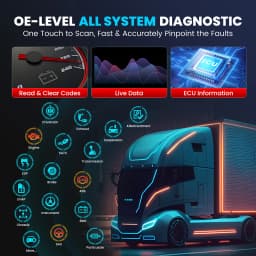 LAUNCH CRP129 HD Heavy Duty Truck Scanner,Full System Diesel Scan Tool with 7 Resets,DPF Force Regen & Reset,for 24V Heavy Truck