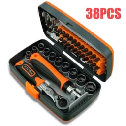 38 In 1 Multipurpose Screwdriver Bit Set Ratchet Cross Screwdriver Socket Wrench Set Household Wrenches Hand Labor Saving Tool