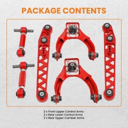 6pcs Adjustable Lower Control Arm + Rear Camber Kit for Honda Civic 1996-2000 EK3/EK4/EK5/EJ6/EJ7/EJ8/EJ9/EM1