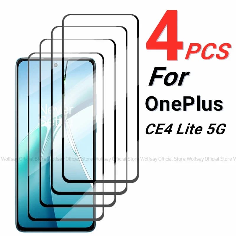 2/4PCS Tempered Glass For OnePlus Nord CE4 Lite Screen Protector OnePlus Nord CE4 Lite 5G Full Glue Glass Protector Phone Film