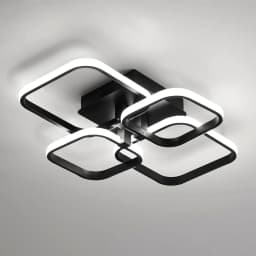 Modern Square Led Ceiling Light 60W Metal Acrylic Interior Light for Bedroom Study Room, Dining Room, Kitchen, Cold White Light
