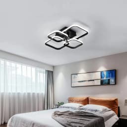 Modern Square Led Ceiling Light 60W Metal Acrylic Interior Light for Bedroom Study Room, Dining Room, Kitchen, Cold White Light