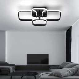 Modern Square Led Ceiling Light 60W Metal Acrylic Interior Light for Bedroom Study Room, Dining Room, Kitchen, Cold White Light