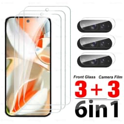 6 in 1 Glass For Google Pixel 9 Pro XL Cover Tempered Glass Case Friendly 9 9a 8 8A 7 7A 6 6A 5G Screen Protector HD Lens Film