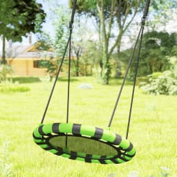 AIYAPLAY Kid Nest Swing Seat, 60cm Diameter Round Saucer Swing Set, Black