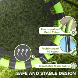 AIYAPLAY Kid Nest Swing Seat, 60cm Diameter Round Saucer Swing Set, Black