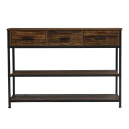 Console Table Narrow Entryway Table Vintage Console Table with Drawers and Shelves For Living Room Hallway Bookshelf