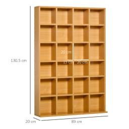 HOMCOM DVD CD Media Storage Rack, Video Display Unit, 89 x 130.5 cm, Beech