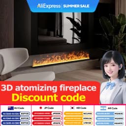 Smart Water Vapor Fireplace, 3D Flame Effect, Tuya APP Control, Simulated Burning Wood Sound, Environmentally Friendly Humidifie