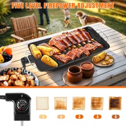 1500W Large Electric Health Food Grill Teppanyaki Grill with 5 Temperature Control for Kitchen Dinner Party Camping 73*28*8CM