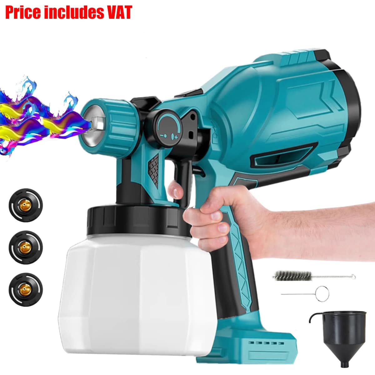 Cordless Electric Paint Spray Gun Portable Sprayer Replacement for  Makita Battery Pin 18V&1000ML