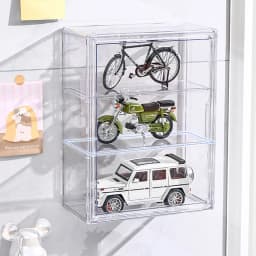 Voltsify Wall Mount Transparent 3-Tier Storage Display Case Hand-made Box Doll Frame Blind Box Storage Display Rack
