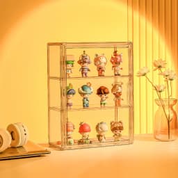 Voltsify Wall Mount Transparent 3-Tier Storage Display Case Hand-made Box Doll Frame Blind Box Storage Display Rack