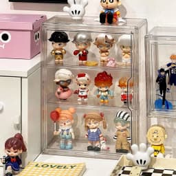Voltsify Wall Mount Transparent 3-Tier Storage Display Case Hand-made Box Doll Frame Blind Box Storage Display Rack