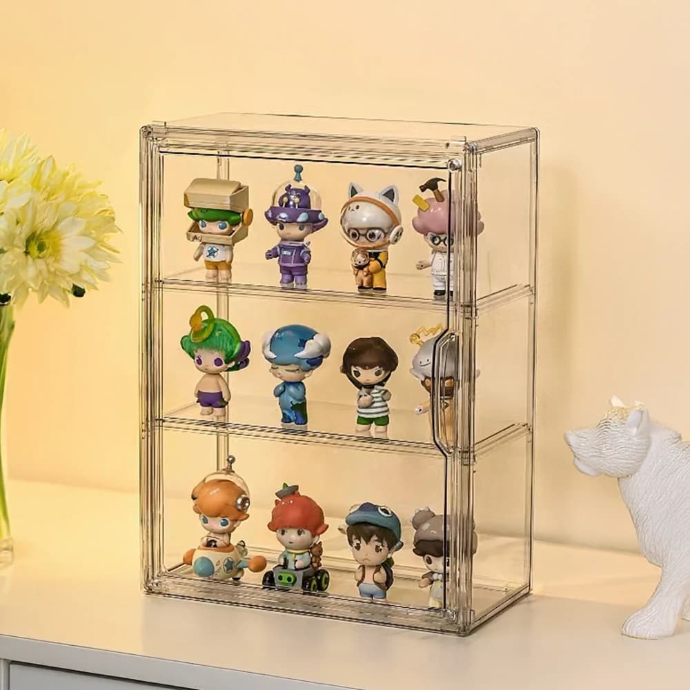 Voltsify Wall Mount Transparent 3-Tier Storage Display Case Hand-made Box Doll Frame Blind Box Storage Display Rack