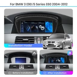 Bonroad Wireless CarPlay Android Auto For BMW 3 5 Series E60 E61 E62 E63 E90 E91 E92 Car Radio Multimedia Player Stereo GPS WIFI