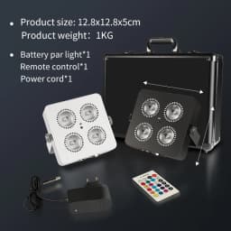 DMX LED 4x18W RGBWA UV 6IN1 Color Battery Wireless  Led Par Light Mini Battery Party Light 2.4G Wireless