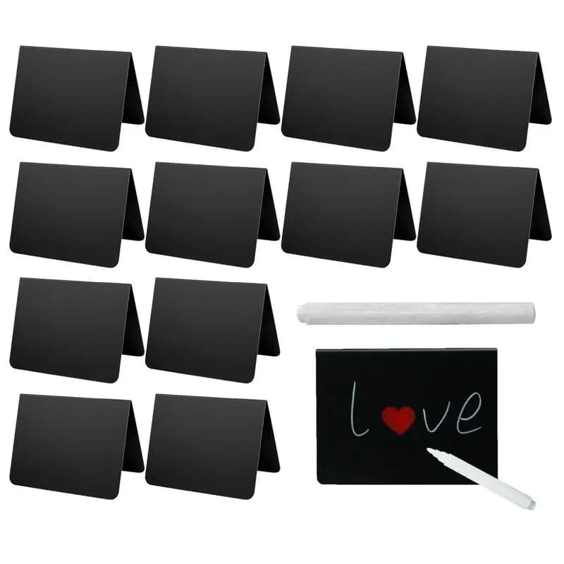 Food Display Signs 12pcs Food Message Chalkboard With 1pc White Pen Black Chalkboard For Display Food Place Name Business