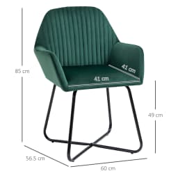 HOMCOM Modern Accent Chair Velvet-Feel Upholstered Lounge Armchair