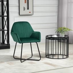 HOMCOM Modern Accent Chair Velvet-Feel Upholstered Lounge Armchair
