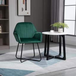 HOMCOM Modern Accent Chair Velvet-Feel Upholstered Lounge Armchair