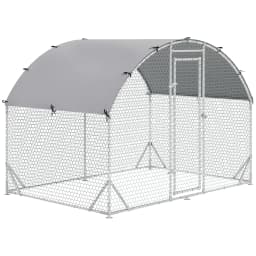 PawHut Walk In Chicken Run Galvanised Chicken Coop Hen Poultry House Cage Pet Playpen Garden with Water-Resist Cover