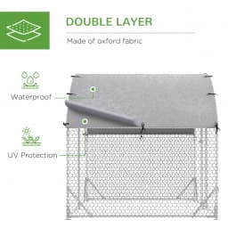 PawHut Walk In Chicken Run Galvanised Chicken Coop Hen Poultry House Cage Pet Playpen Garden with Water-Resist Cover