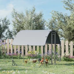 PawHut Walk In Chicken Run Galvanised Chicken Coop Hen Poultry House Cage Pet Playpen Garden with Water-Resist Cover