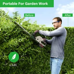Brushless Cordless Hedge Trimmer Tree Branch Cutter Tool with 2Battery & Charger for Precision Gardening