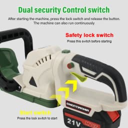 Brushless Cordless Hedge Trimmer Tree Branch Cutter Tool with 2Battery & Charger for Precision Gardening