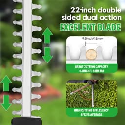 Brushless Cordless Hedge Trimmer Tree Branch Cutter Tool with 2Battery & Charger for Precision Gardening