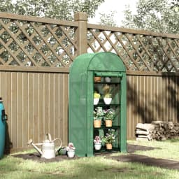 80 X 49 X 160cm Portable Mini Greenhouse with Zippered Door Storage Shelf Green