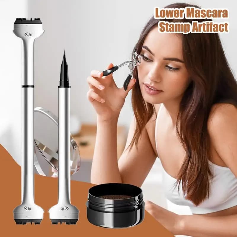 Bottom Lash Stamp Waterproof Bottom Eyelash Makeup Tool Stencil Sweatproof Lazy Lash Stamp with Ink Makeup tools for Women Girls