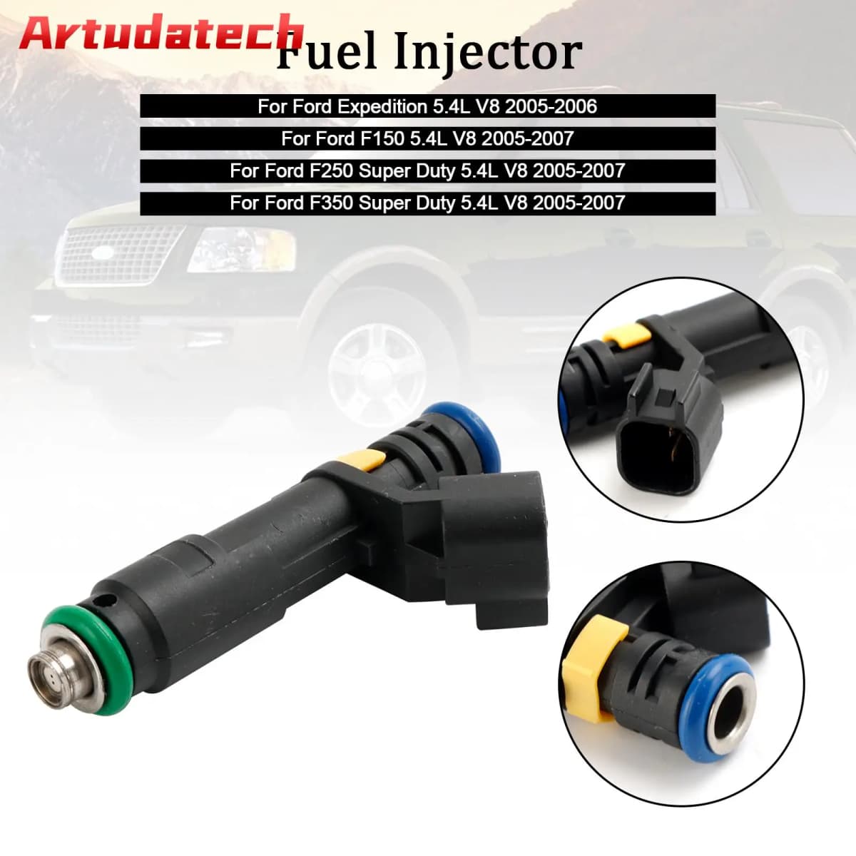 Artudatech 1PCS Fuel Injector Fit Ford F150 F250 F350 Expedition Super Duty 2005-2007 5.4L