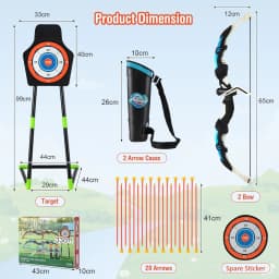 DORTALA Kids Bow and Arrow Set with 20 Suction Cup Arrows