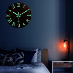 Voltsify Modern Luminous Wood Silent Wall Clock