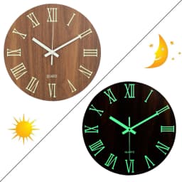 Voltsify Modern Luminous Wood Silent Wall Clock