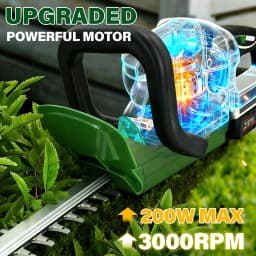 Lightweight Cordless Hedge Trimmer with 2 Battery & Charger, Handheld Tree Branch Cutter Electric Pruning Tool for Garden Lawn Shrub